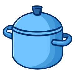 Pot kitchenware cooking food flat color vector illustration template design