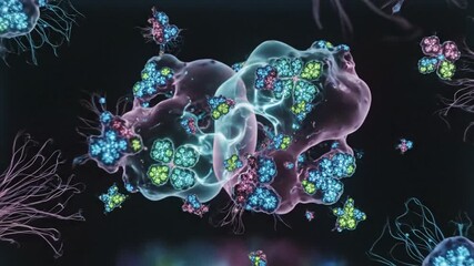 Microscopic world Cells molecules interactions - Powered by Adobe