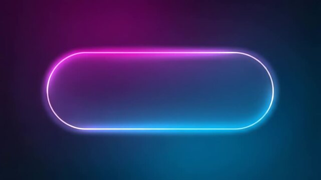 Glowing neon oval frame with gradient background artistic digital design elements