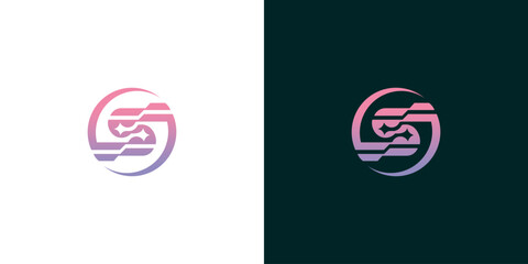 Vibrant abstract S letter logo in a modern gradient design. This graphic symbolizes digital flow, innovation, and interconnectedness, ideal for a contemporary brand identity