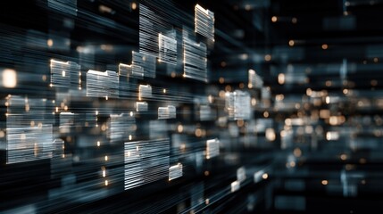 Digital Data Flow: An abstract visualization of data streams in cyberspace, showcasing the dynamic nature of information and its seamless flow across the digital landscape.