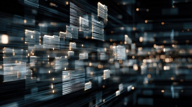 Digital Data Flow: An abstract visualization of data streams in cyberspace, showcasing the dynamic nature of information and its seamless flow across the digital landscape.