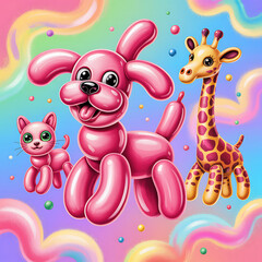 Whimsical Balloon Animals Playful Critters