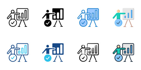 Presentation Skill icon set multiple style collection vector illustration 
