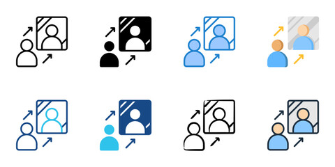 Self awareness icon set multiple style collection vector illustration 

