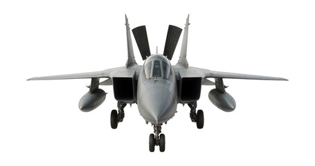 Twin-engine fighter with variable-sweep wings and dorsal airbrakes.