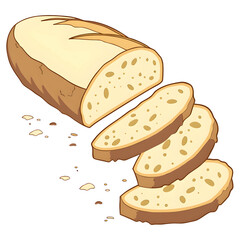 piece of a dry white bread bruschetta or baguette
