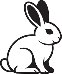 rabbit emblem single line vector illustration for label badge