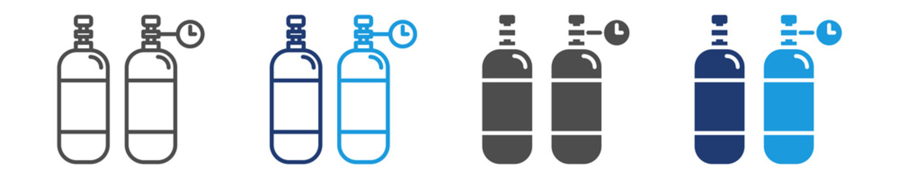 gas cylinder icon set multiple style
