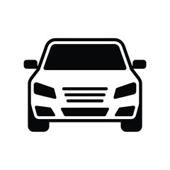 Naklejka premium Front view silhouette of a modern car icon