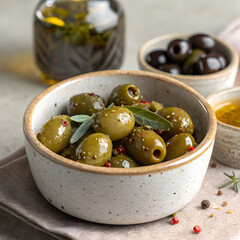 small ceramic bowl with olives