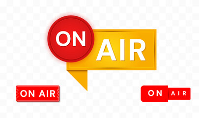 On Air badge logo icon design template on transparent background.