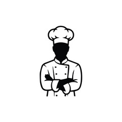 chef logo chef silhouette vector icon for restaurant branding and identity