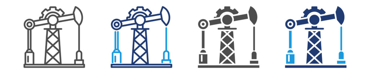 oil production icon set multiple style