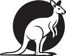 kangaroo geometric vector mark logo stencil illustration