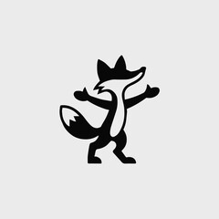fox illustration vector badge emblem for nature and wildlife