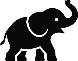 elephant silhouette emblem vector icon suitable for signage