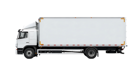 White box truck with reflective stripes on a vehicle transportation