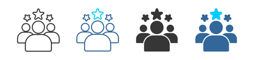 experience icon set multiple style collection	