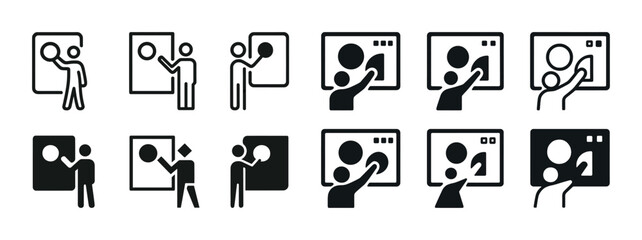 Fototapeta premium Set of teaching and presentation icons for educational and business use