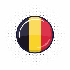 Fototapeta premium Belgium Flag Emblem in a Circular Design with Dots.