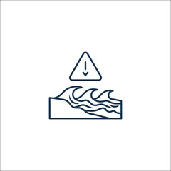 Warning banner for coastal flood advisory with alert information