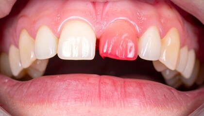 Damaged tooth in mouth Dental problem.