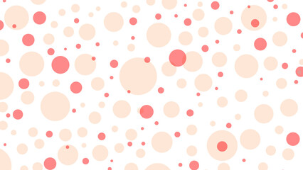 Seamless pattern of faded beige and red circles creating a bold, modern abstract design, ideal for textiles, wallpapers, and graphic projects. No background.