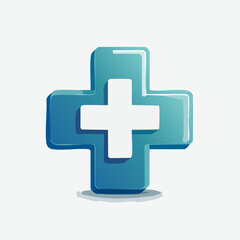 Fototapeta premium Blue Medical Cross Symbol for Healthcare and First Aid.