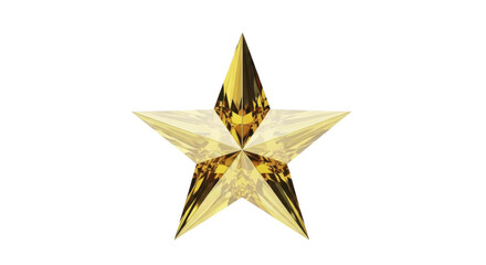  Golden Christmas star ornament with faceted texture on a transparent background PNG image PNG file