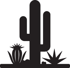 Cactus silhouette set vector collection of potted cactus icons