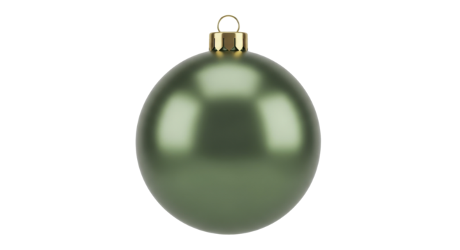 Matte green Christmas ornament bauble decoration on a transparent background PNG image holiday festive season PNG file