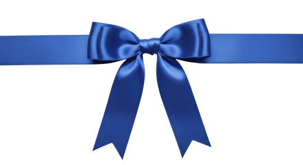  Blue satin ribbon bow on a transparent background PNG image for gifts and celebration PNG file