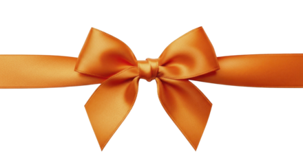  Orange satin ribbon bow on a transparent background PNG image for Christmas holiday gift wrapping PNG file