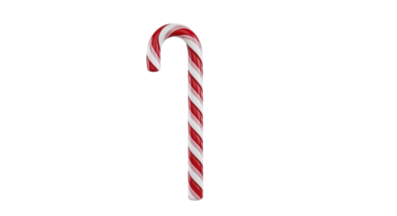 Traditional Red and White Striped Candy Cane on a transparent background PNG image PNG file