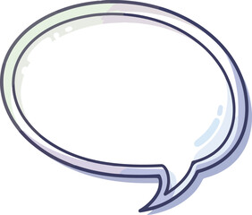 Oval speech bubble with a dualline border and rounded corners suggesting cartoon or comic style