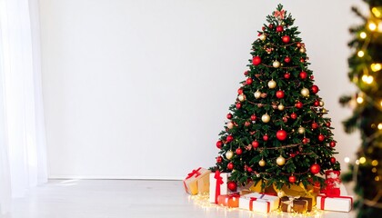 Decorated Christmas tree with presents.