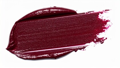 Lipstick smear with dark red, and isolated white.