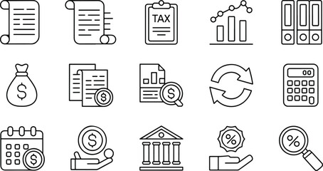 Finance and Accounting Icon Set Collection