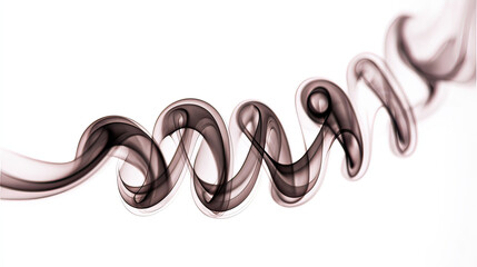 Whimsical Smoke Curls Forming Artistic Spiral Shapes on Transparent Background