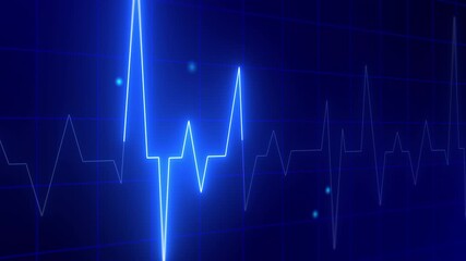 A clean motion graphic featuring a digital line graph tracking a heartbeat pulse, combining data visualization with medical and health themes. - Powered by Adobe