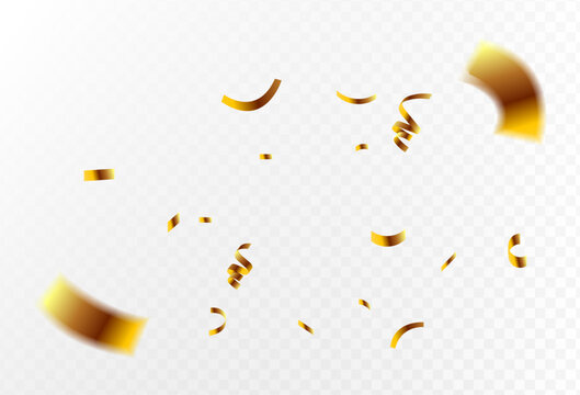 Dynamic gold confetti rain representing triumphant victory and joyful celebration, bringing an element of surprise and festive delight to any design project with its shimmering glow