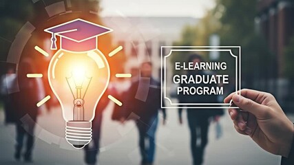 E-learning graduate program for the concept of higher education and online learning.