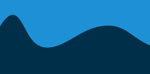 Smooth Rolling Hills Blue Vector Background Illustration. Abstract representation of rolling hills or deep ocean swells using soft curves.