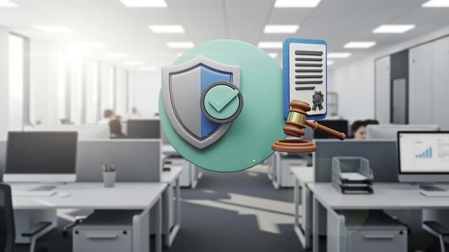 Data protection law in office for the concept of law and work place.