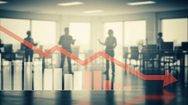 A declining graph, financial crisis, business failure.