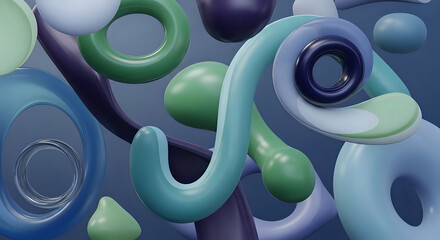 Modern abstract design with smooth shapes in blue and green tones create a calm and fresh vibe perfect for your next creative project or brand aesthetic