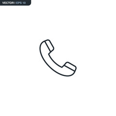 Handset, linear style sign for mobile concept and web design