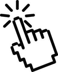 Hand Cursor Clicking Symbol Icon Illustration