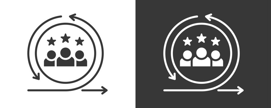 Iteration Icon Set Vector Collection Isolated In Black And White